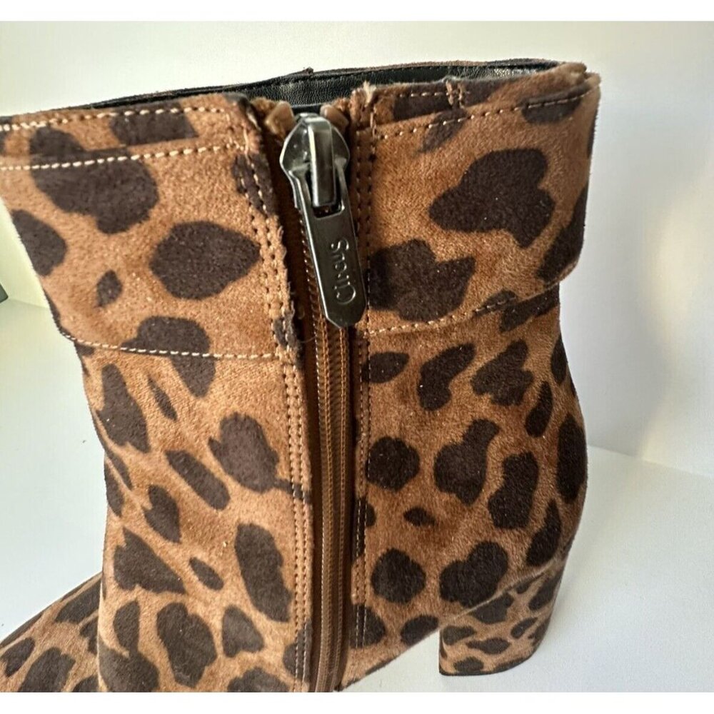 Sam Edelman Circus Tan Leopard Print Pointed Toe Block heel Boots Women's Size 7 - Picture 6 of 13